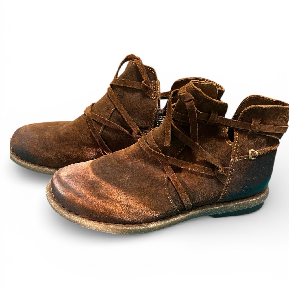 Born, Brown Leather Ankle Boots - Picture 2 of 12